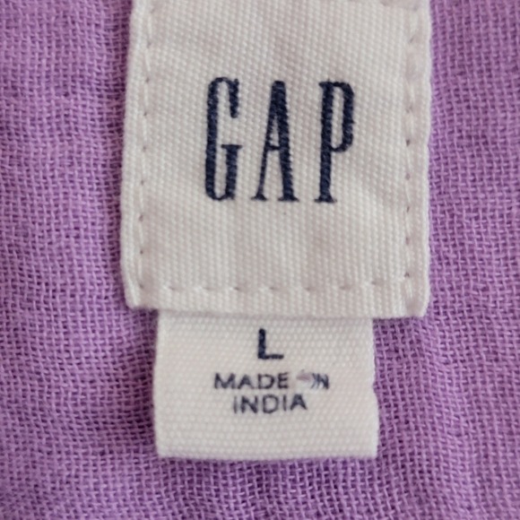 GAP Women's Lavender Ruffle Sleeve V-Neck LightweightGauze Blouse Top Size Large - Picture 5 of 8